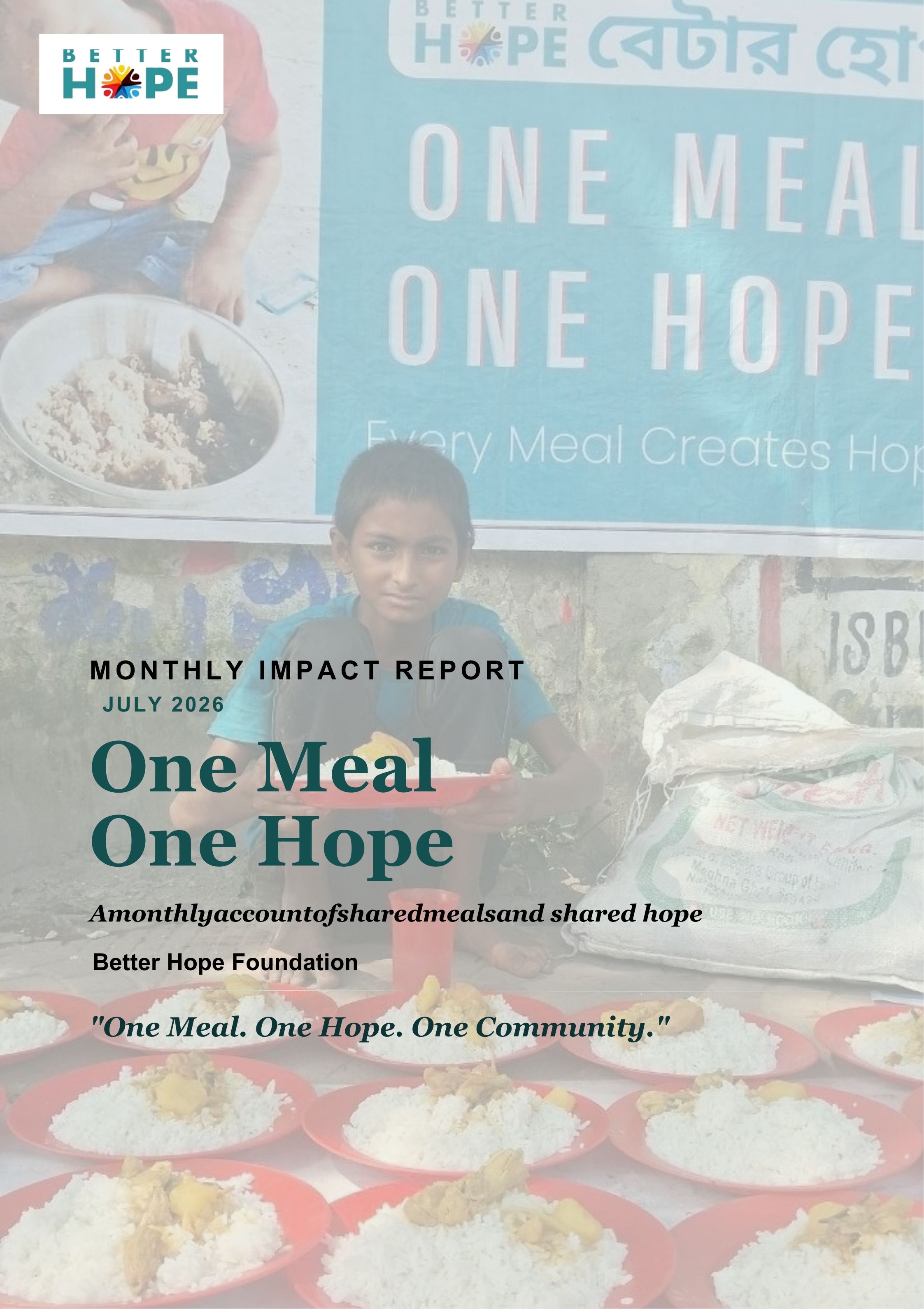 Monthly Report of "One Meal One Hope"- July 2026